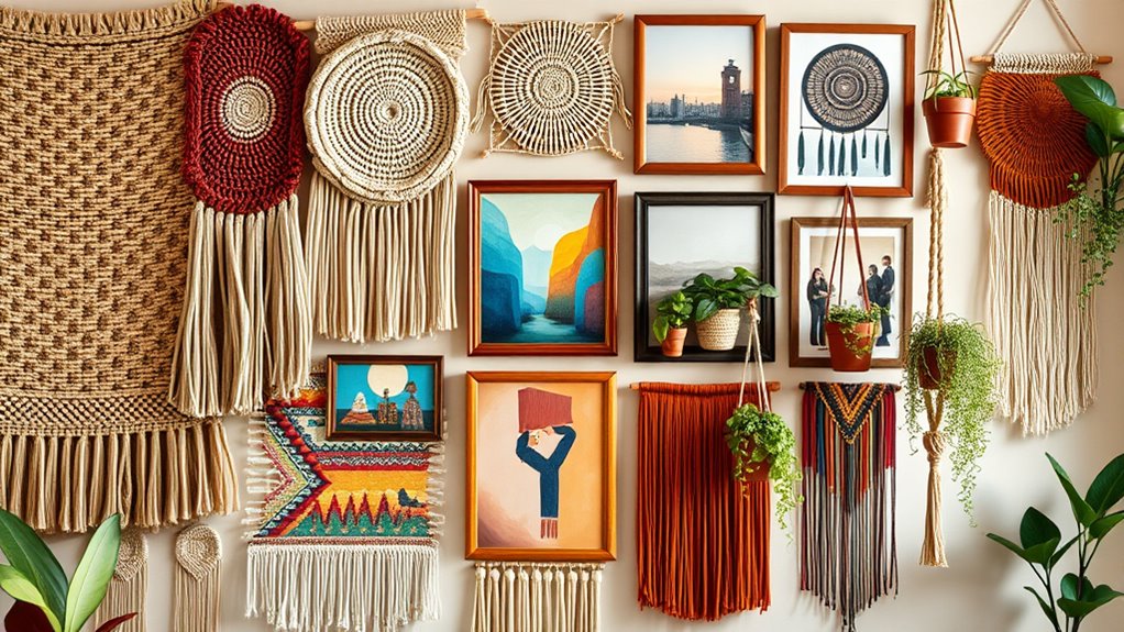 boho wall art display
