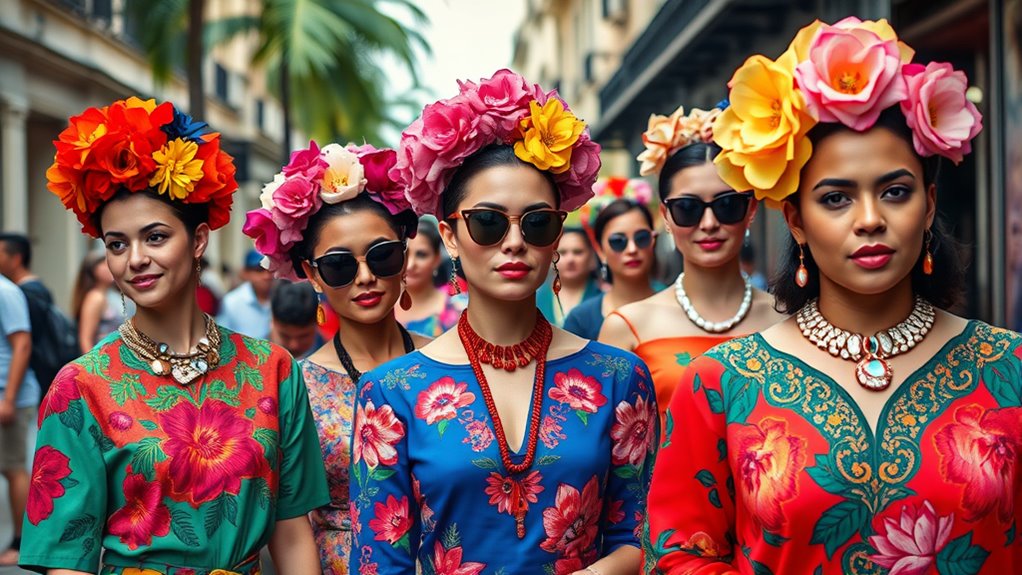bold colorful botanical fashion