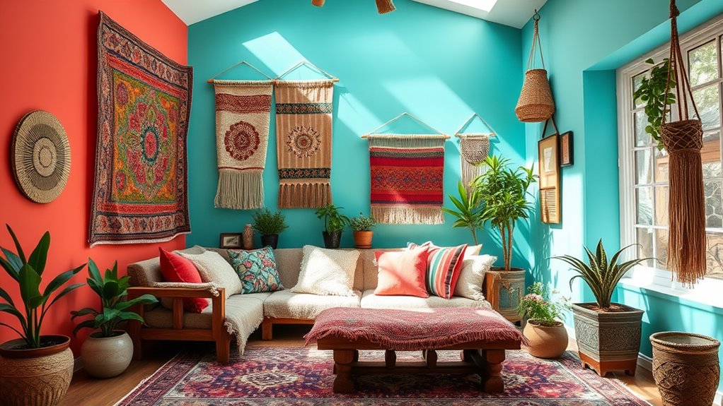colorful patterned eclectic decor