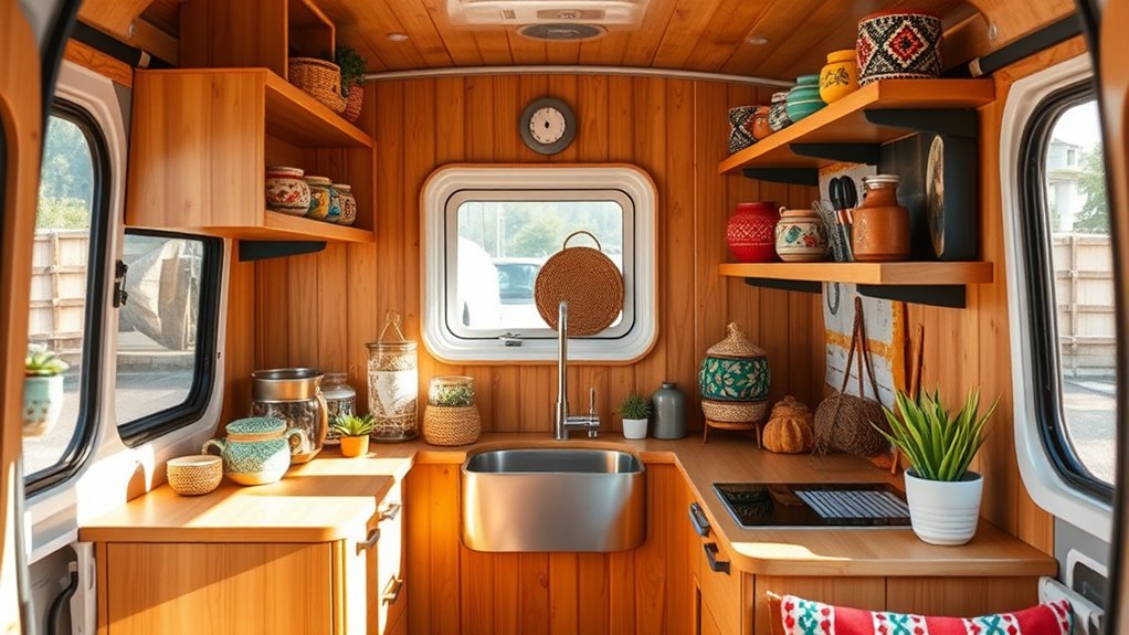 compact stylish van kitchen