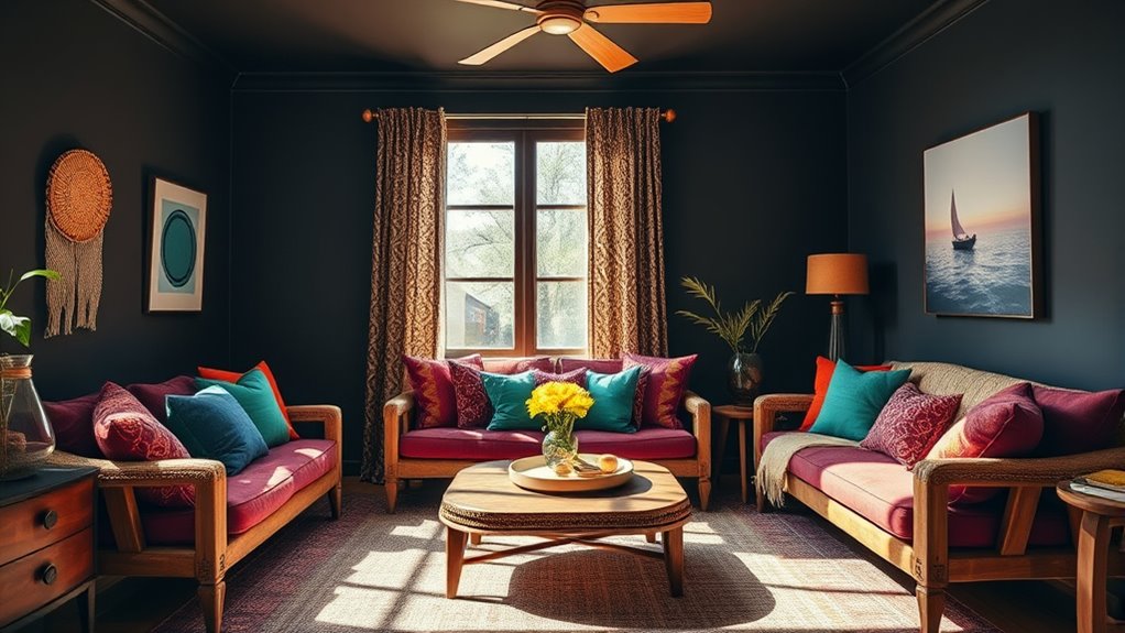 contrast with vibrant hues