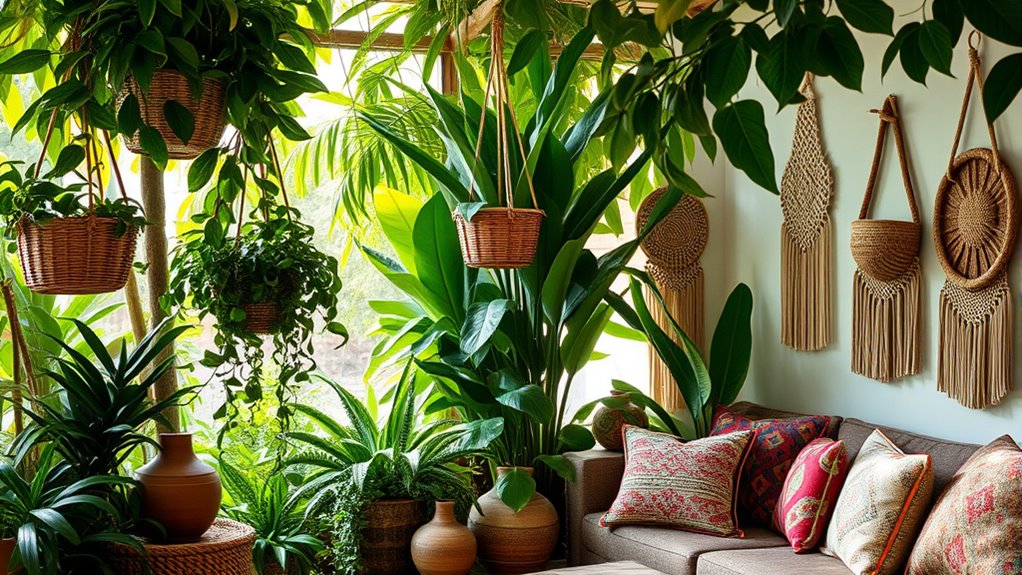 cozy earthy jungle decor