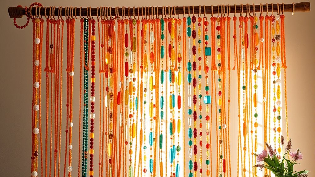 create colorful bead curtains