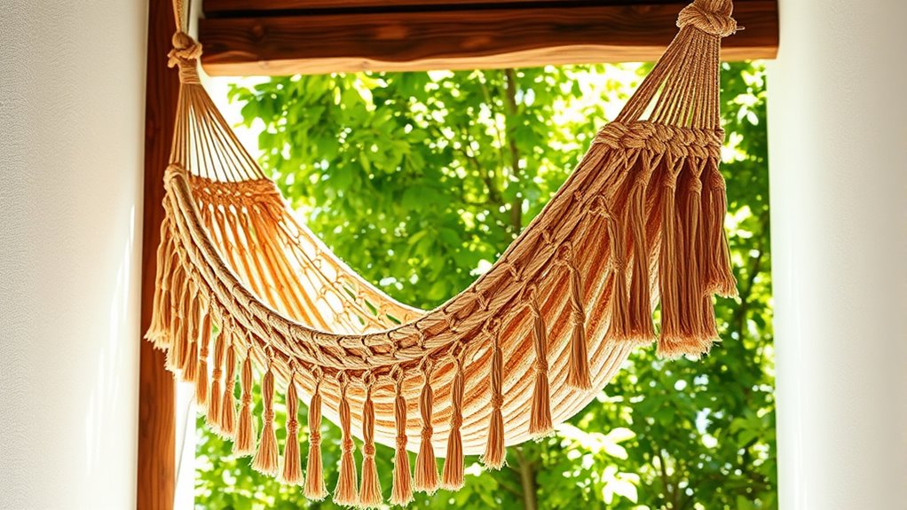 diy boho hammock installation