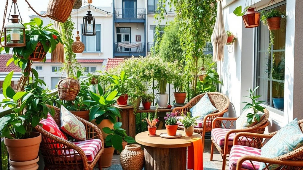 eclectic cozy outdoor space
