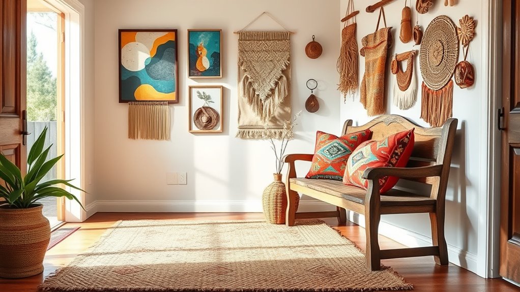 eclectic textured wall decor