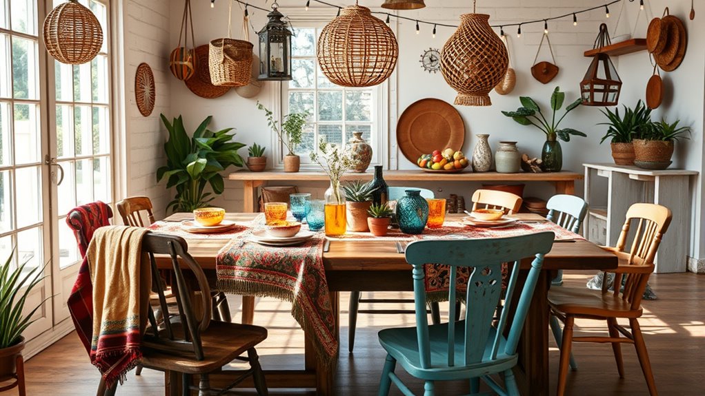 eclectic vibrant layered decor