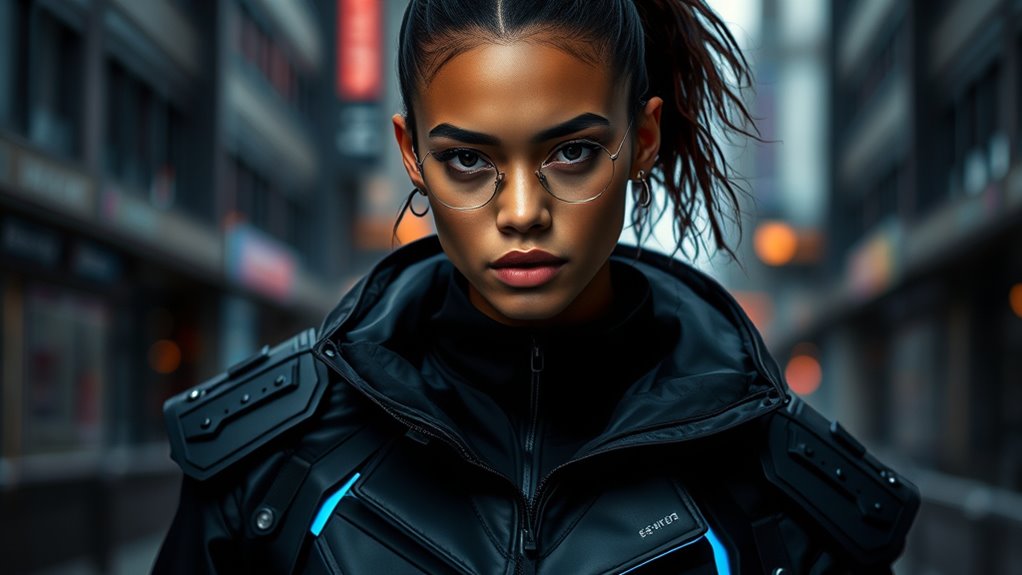 futuristic minimalist high tech fabrics