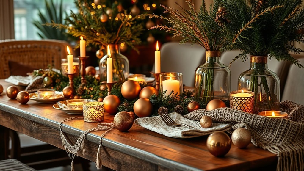 glamorous metallic holiday accents