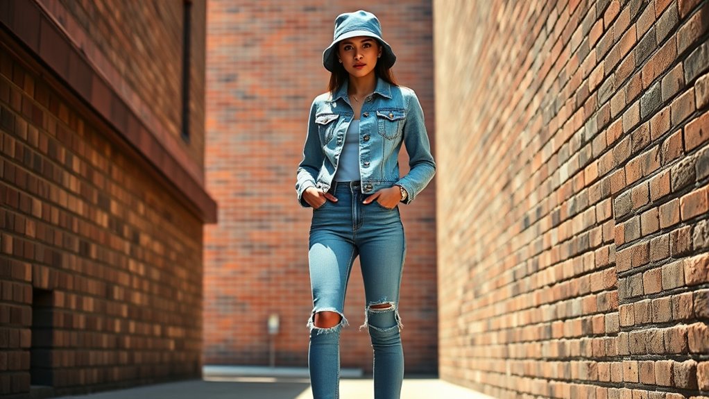 head to toe jean fashion