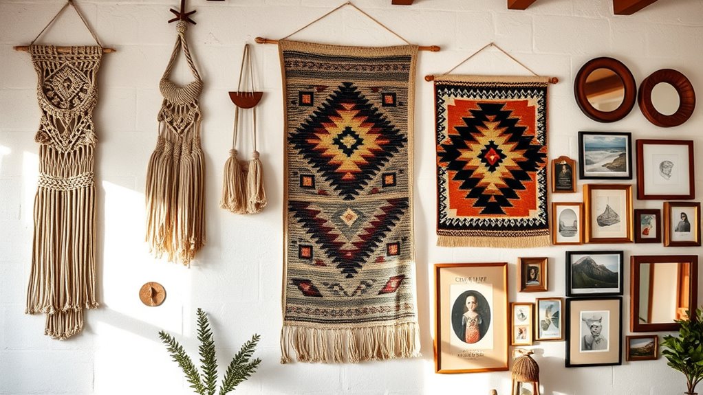 layered boho wall display