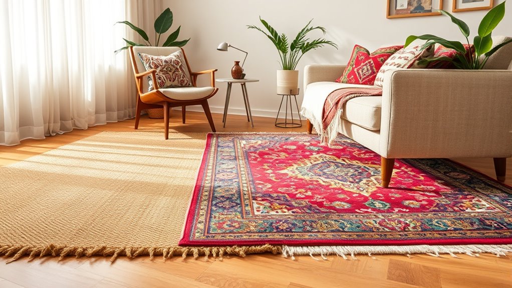 layered rugs enhance room style