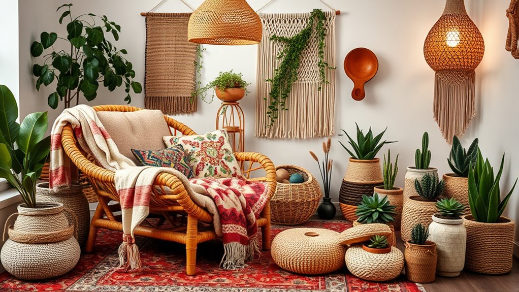 layered textiles for cozy lounge