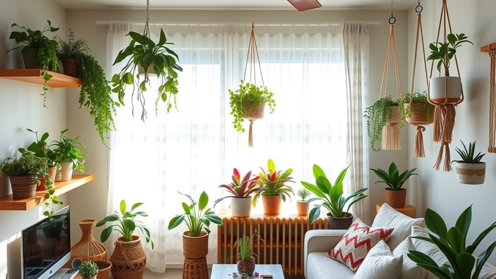 lush greenery enhances bohemian style