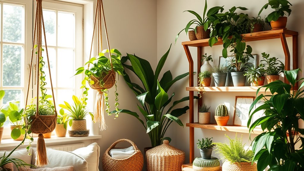 lush low maintenance boho greenery