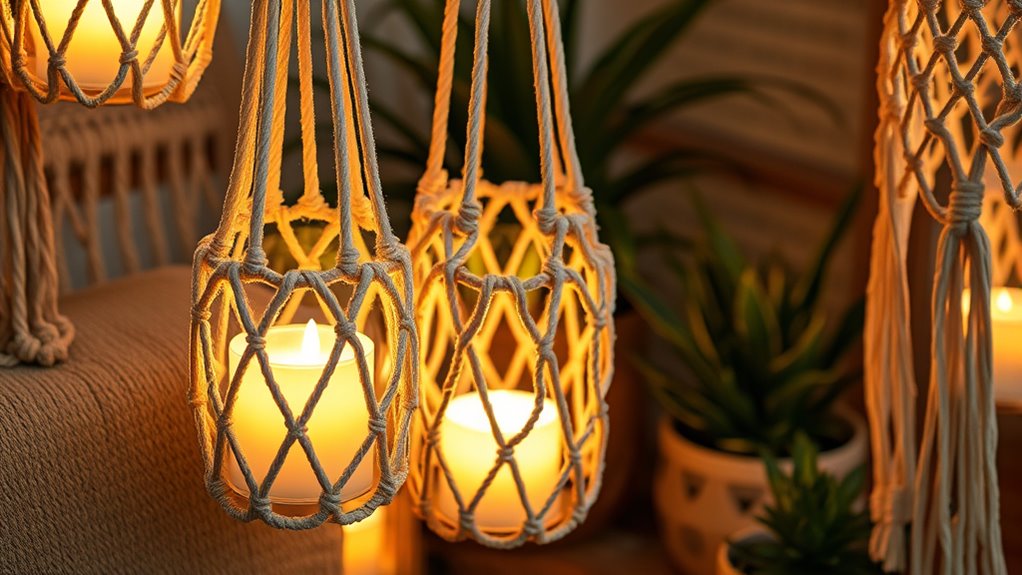 macram lantern holder crafting