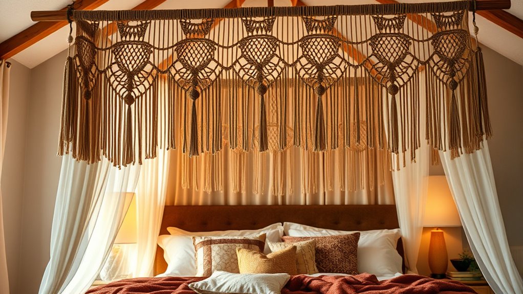 macrame textured fabric accents