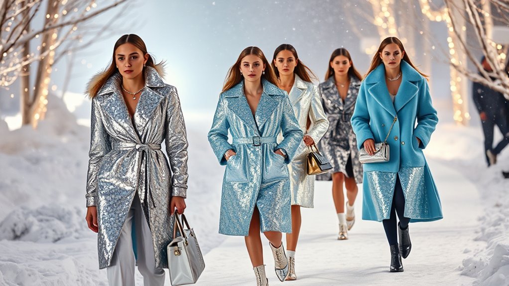 metallic accessories and footwear