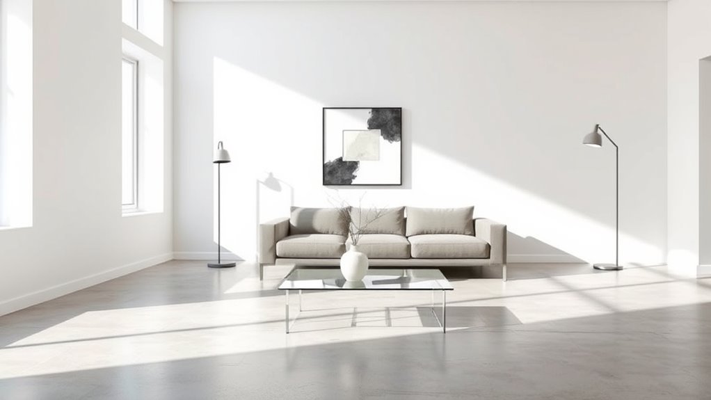 minimalist monochrome streamlined clutter free