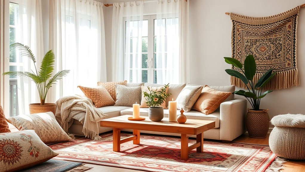 mixing textured fabrics decor