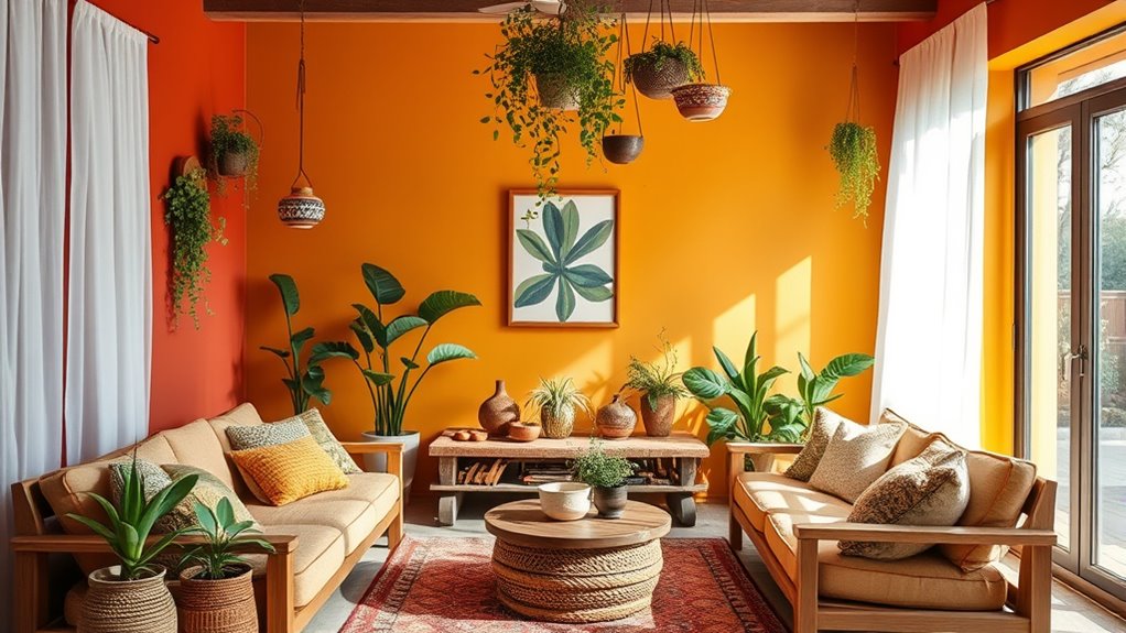 natural textures balance bold colors