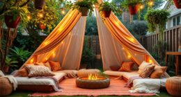 outdoor boho teepee lounge