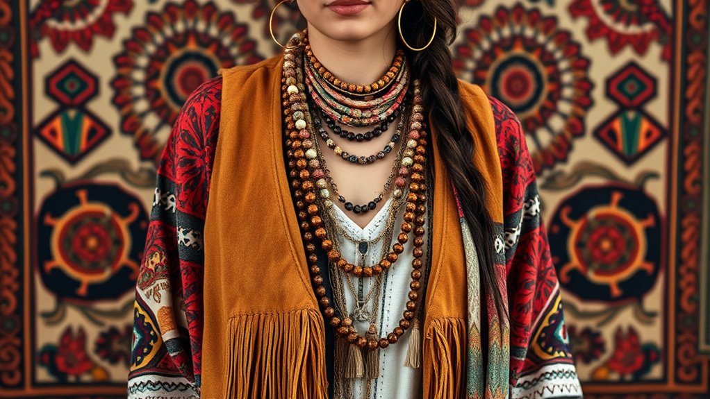 patterned accessories layering