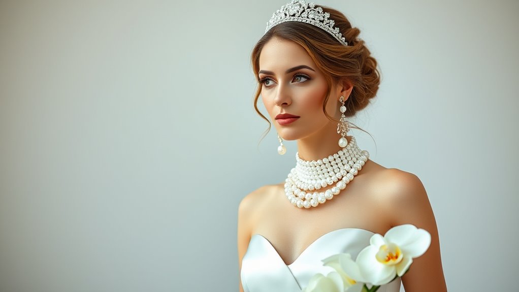 statement jewelry and veils