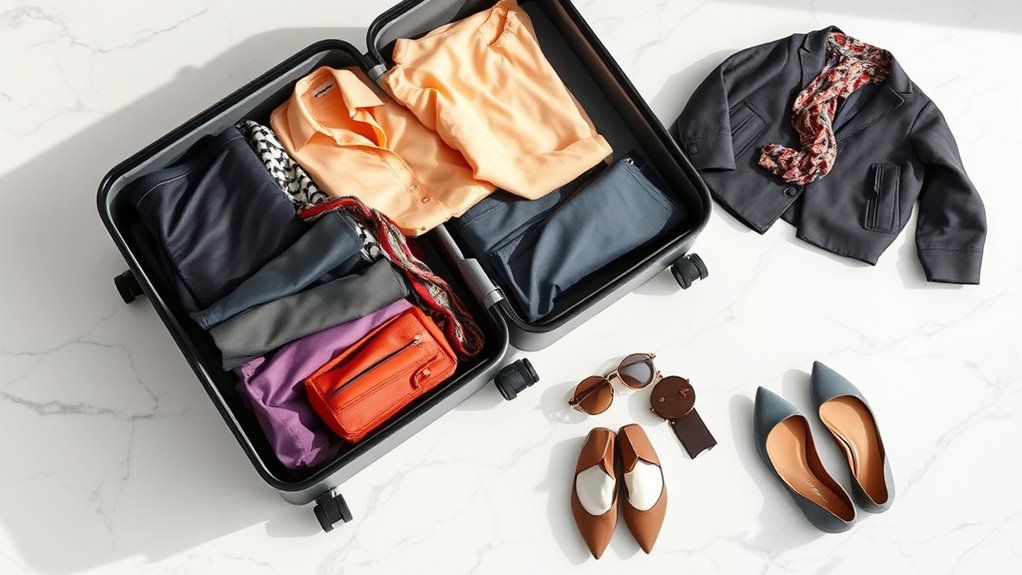 stylish space saving travel outfits