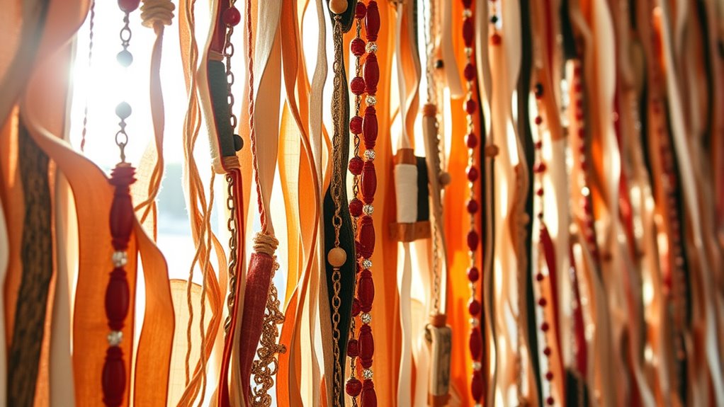 upcycled fabric bead window