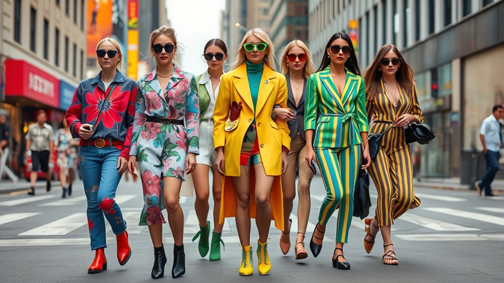 vibrant prints and colorblocking