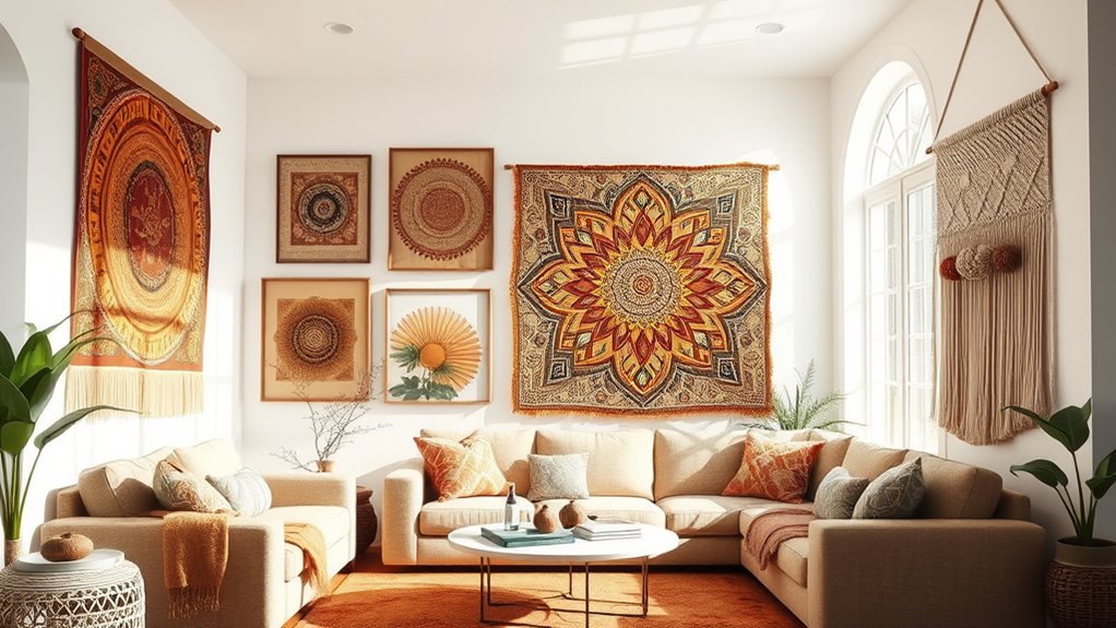 vibrant textured tapestry decor