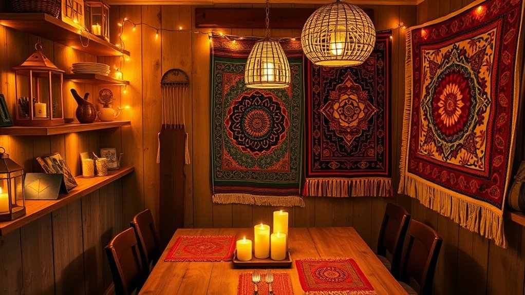 warm cozy eclectic lighting
