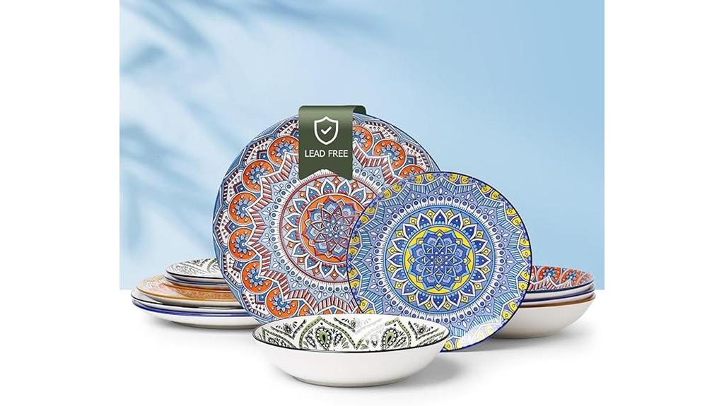 12 piece ceramic dinnerware set