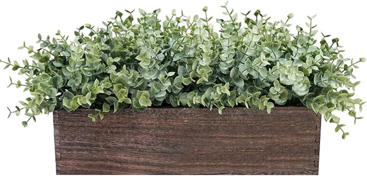 artificial eucalyptus in wood