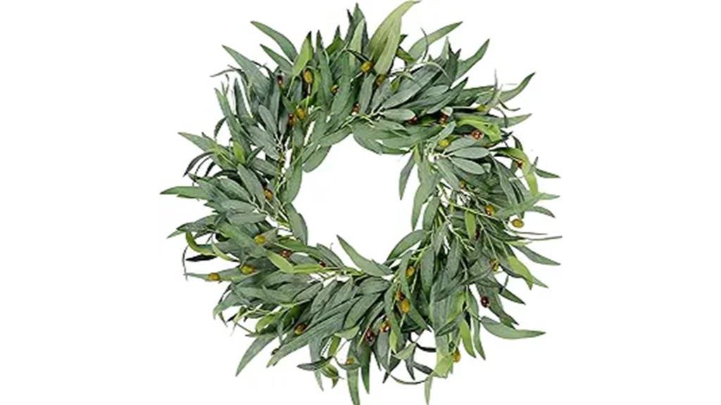 artificial olive leaf wreath
