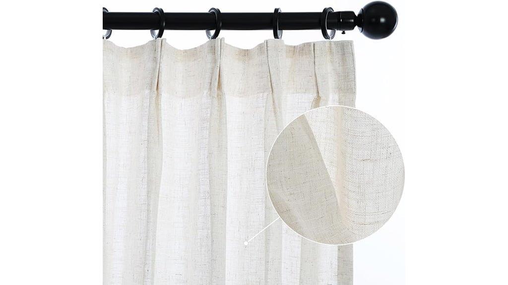 beige linen sheer curtains