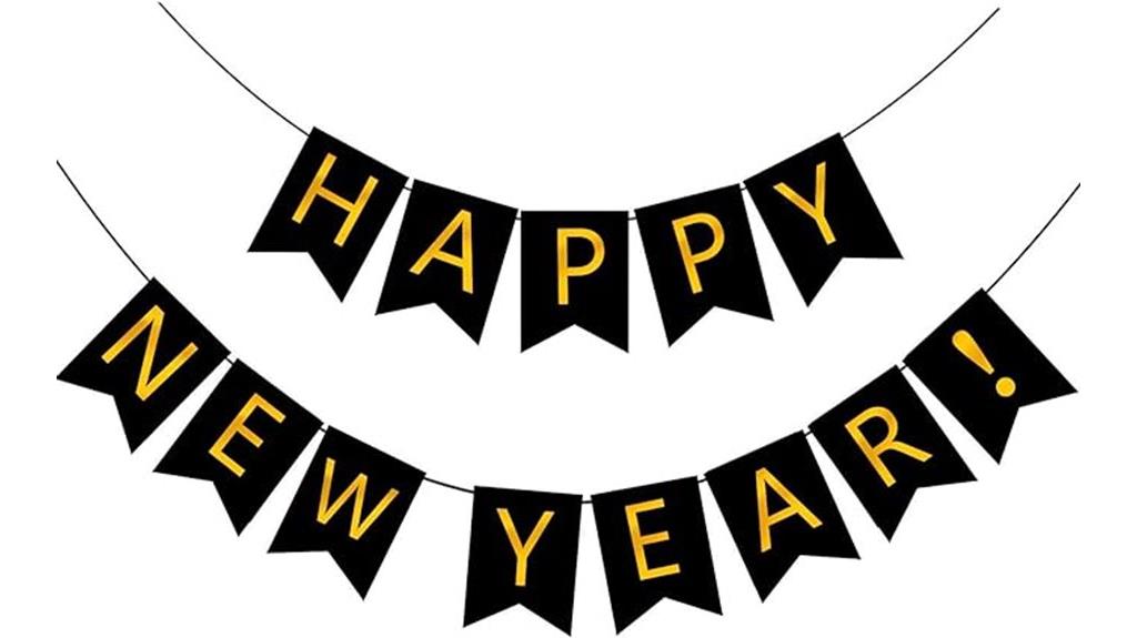 black and gold new year banner