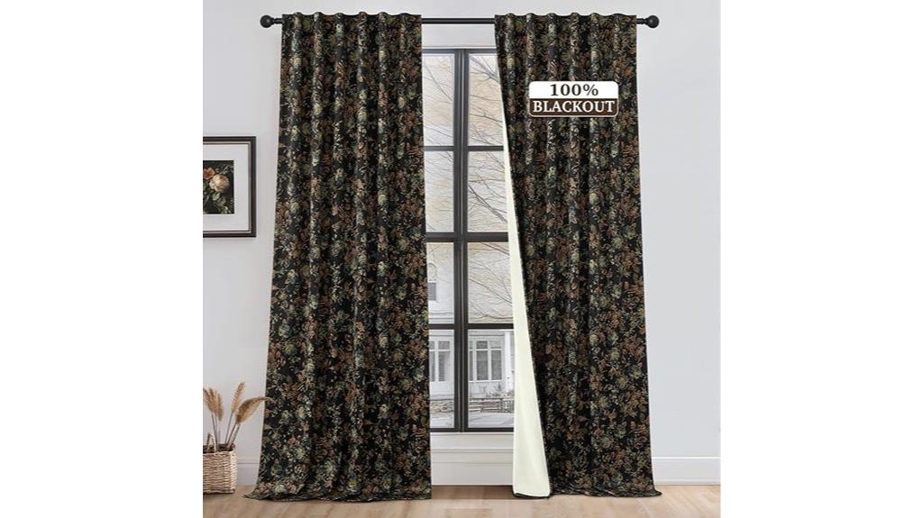 black floral curtain length