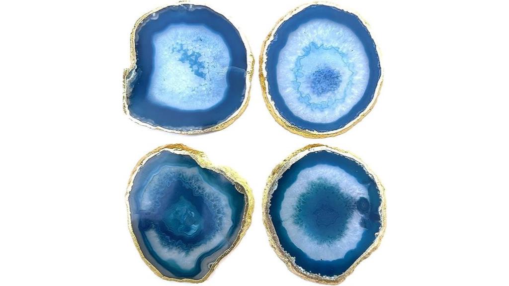 blue agate geode coasters