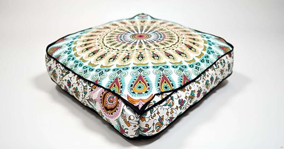 bohemian mustard floor pillow
