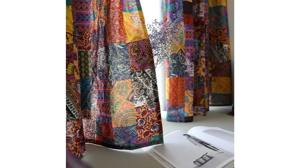 bohemian patchwork curtain panel