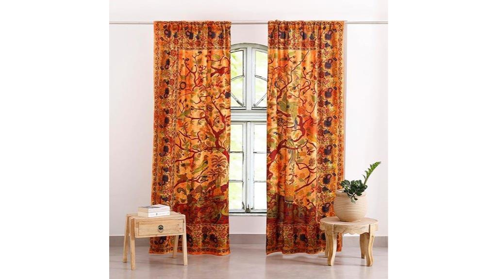 bohemian tie dye curtains