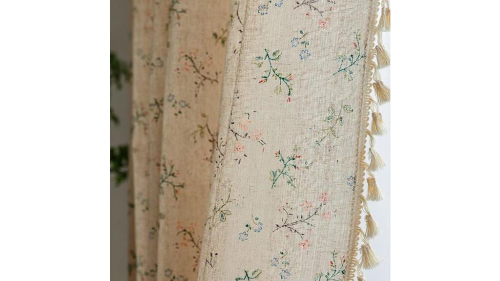 boho beige curtain panels