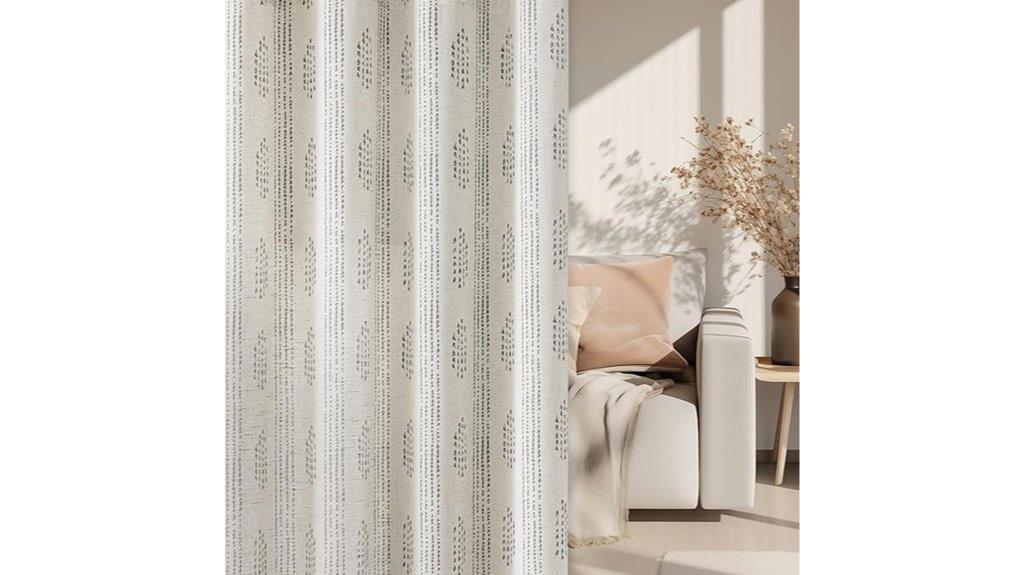 boho black geometric curtains