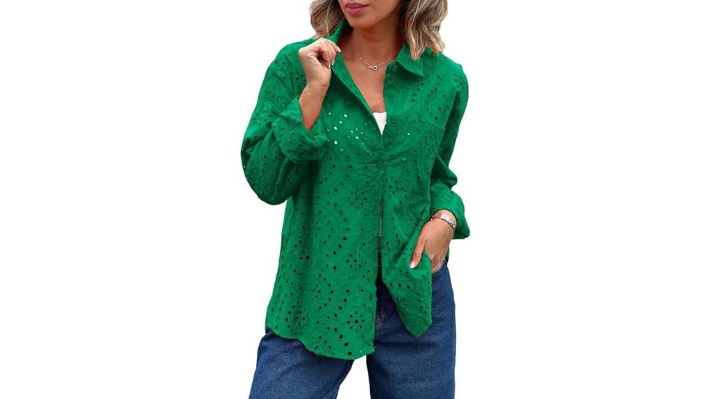 boho crochet button down