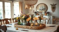 boho dining table decor