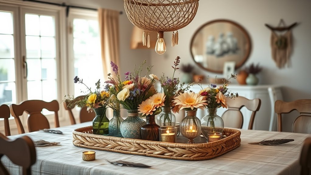 boho dining table decor