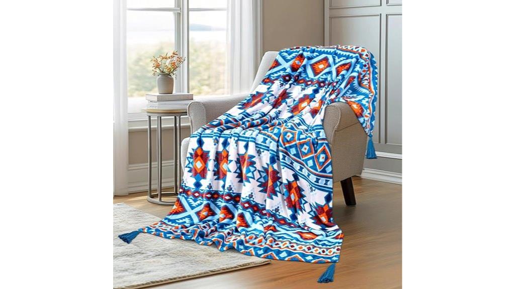boho flannel couch blanket