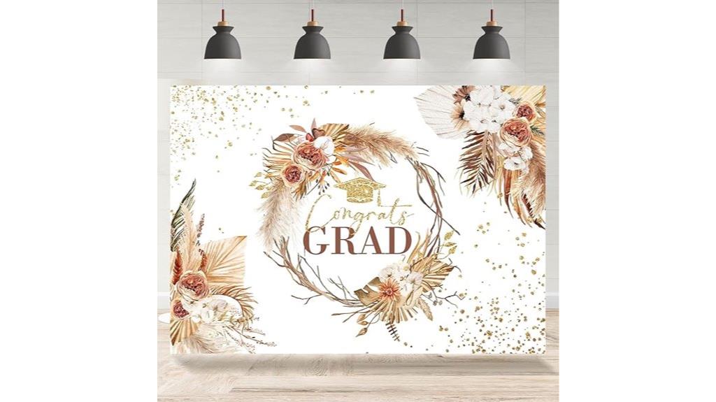 boho floral graduation backdrop